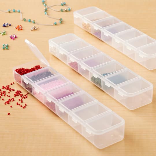 Clear 7-Compartment Jewelry Storage Boxes, 3ct. by Bead Landing™